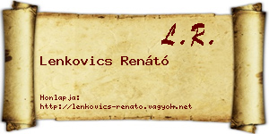 Lenkovics Renátó névjegykártya